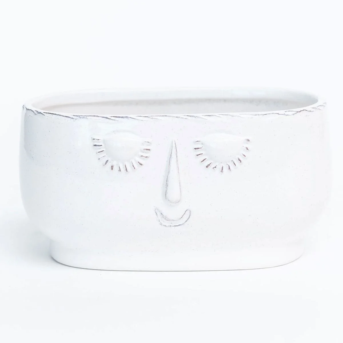 B Cream Glazed Serene Face Planter