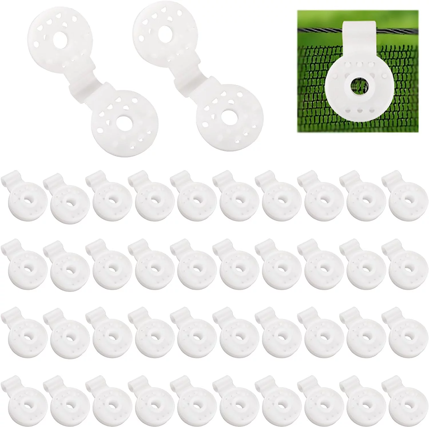 Shade Cloth Plastic Clips, 40 PCS Shade Netting White Clips Plastic Sunshade Clips Round Shade Cloth Plastic Clips for Greenhouse Outdoor Garden Agricultural