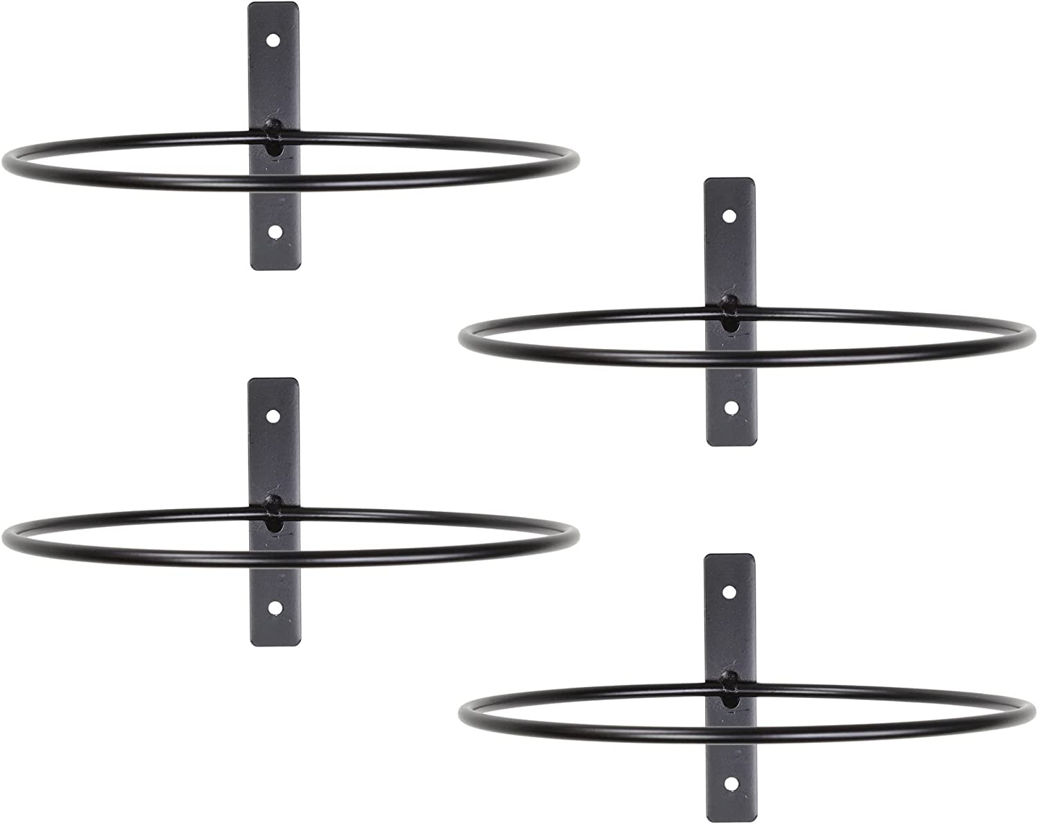 Metal Wall Planter Rings (8-Inch, 4-Pack); Wall Mounted Holders for Plant and Flower Pots