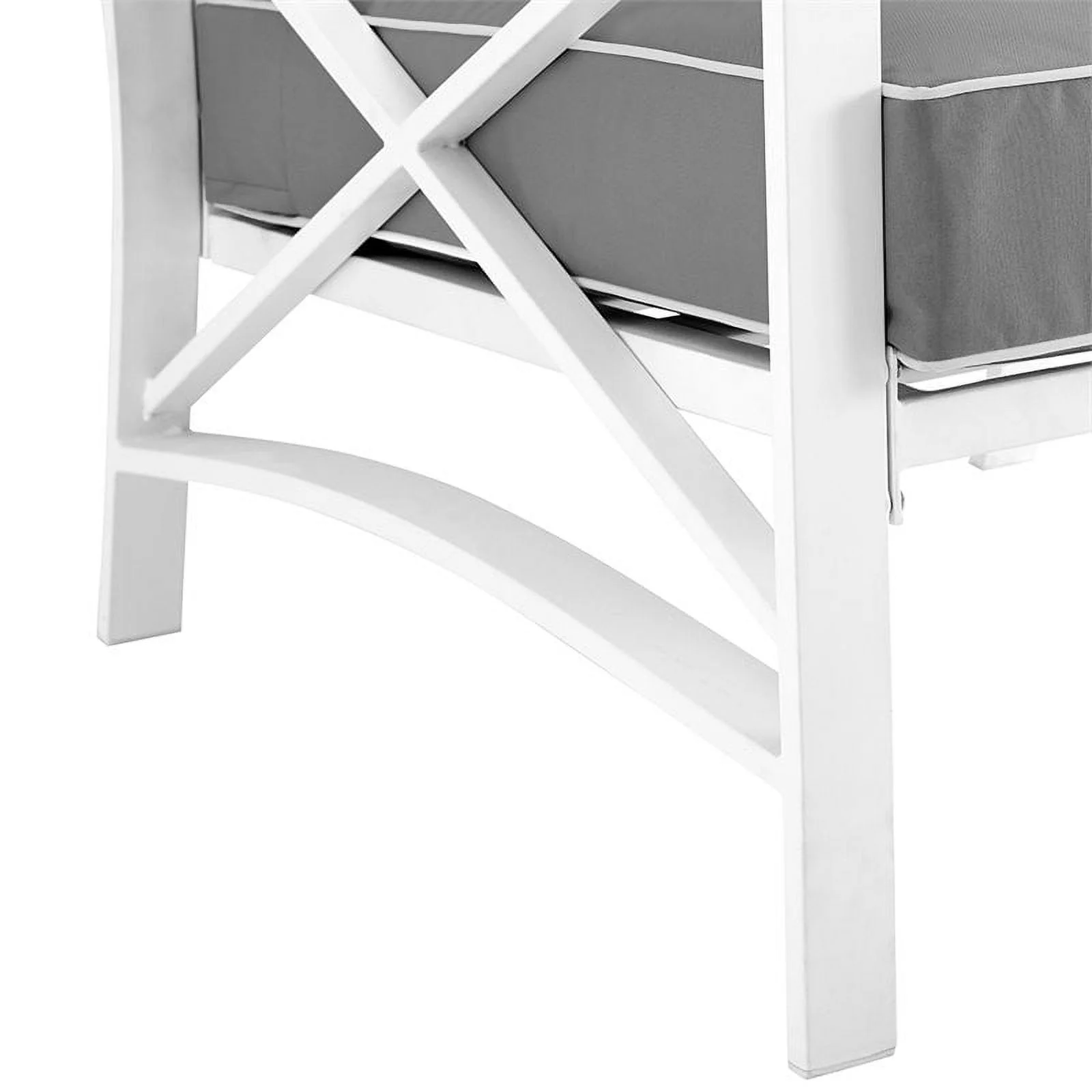 Afuera Living Taditional Patio Arm Chair in Gray and White