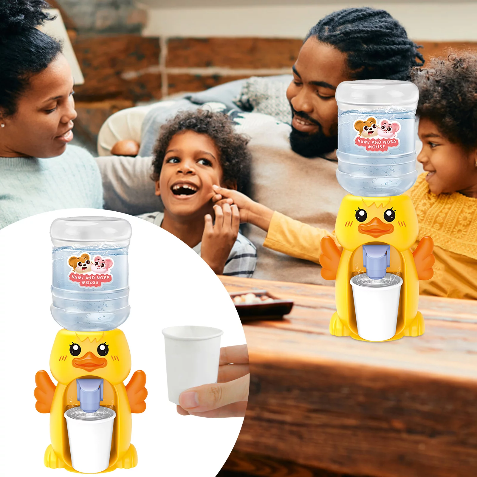 Toy Kitchen Accessory Set Cartoon Water Dispenser Play House Kitchen Toys Flavor Mini Drink Machine