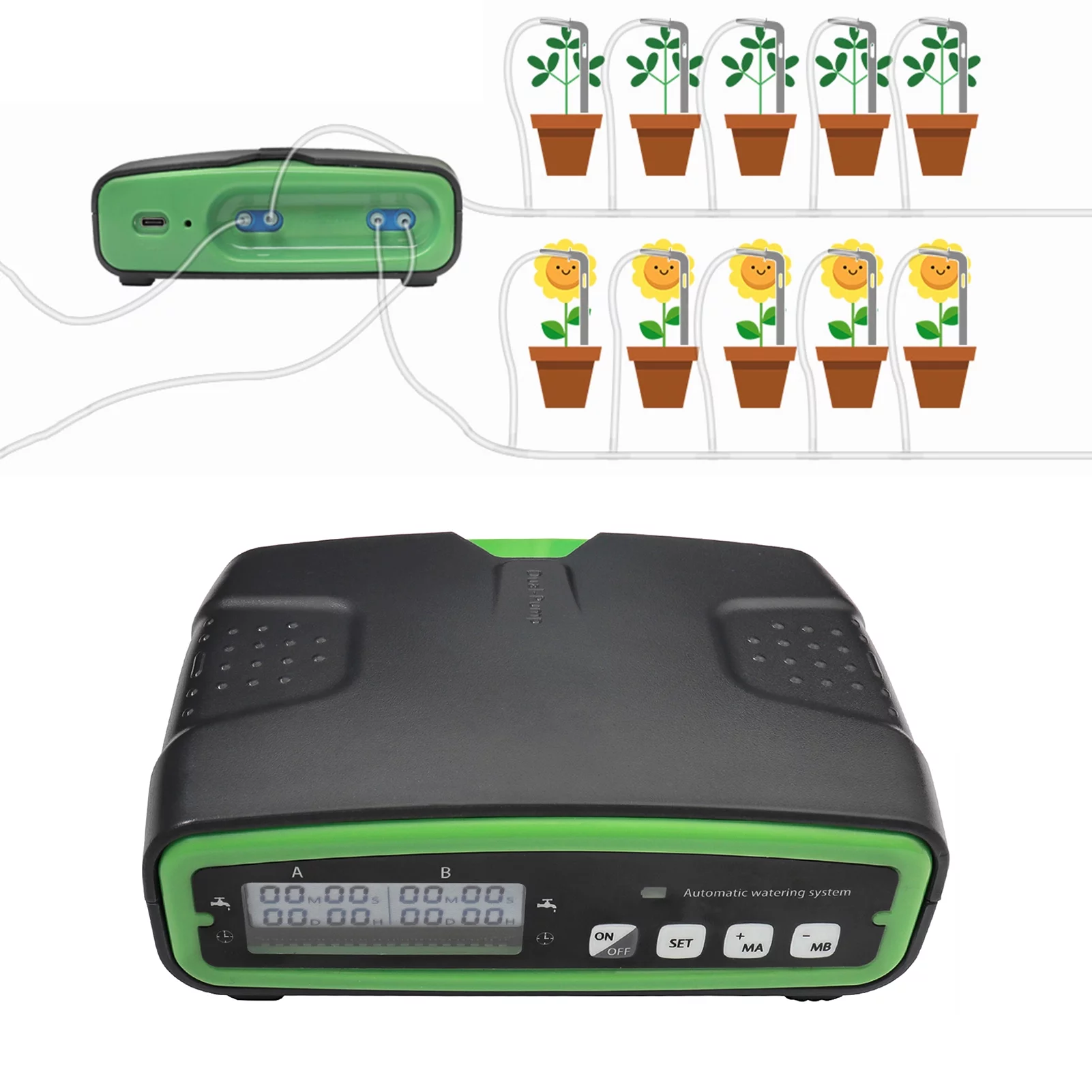 Irrigation System,Lcd Screen 49.2ft Kit With 30-day Potted Kit With 30-day Water Lcd Water Lcd Screen 20 Potted Kit Indoor Pump 20 Potted Mewmewcat Kit Qisuo Pump Drip Kit Qisuo Dsfen