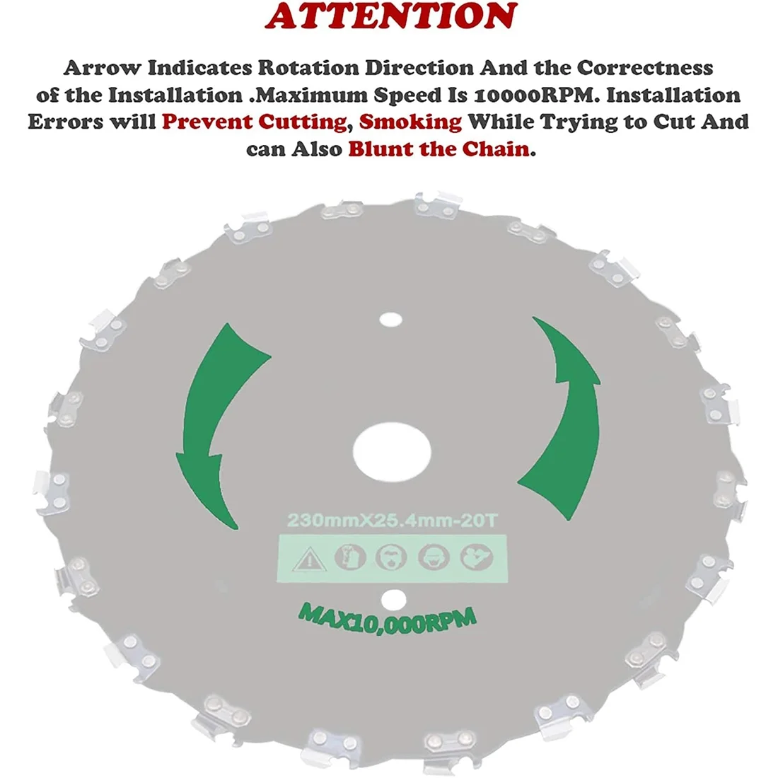 HXXF Chainsaw Tooth Brush Cutter Blade, 9