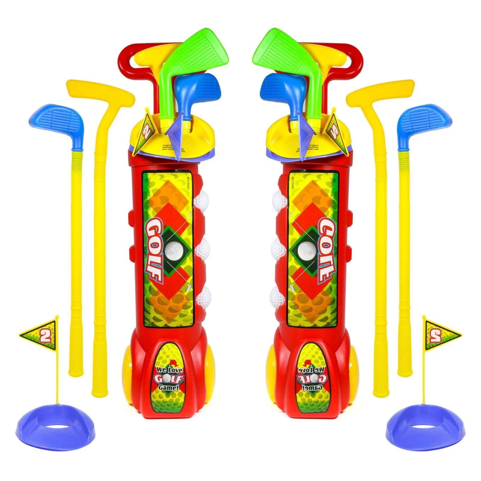 (2 Pack) Kids Indoor Golf Club Toddler Activity Pretend Play Set, Ages 3-8