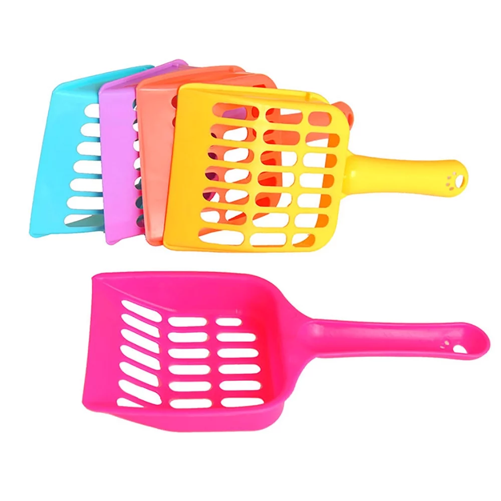 YHAIOGS Cat Plastic Pet Shovel Sand Scoop Waste Dog Puppy Litter Hollow Out Food Spoons