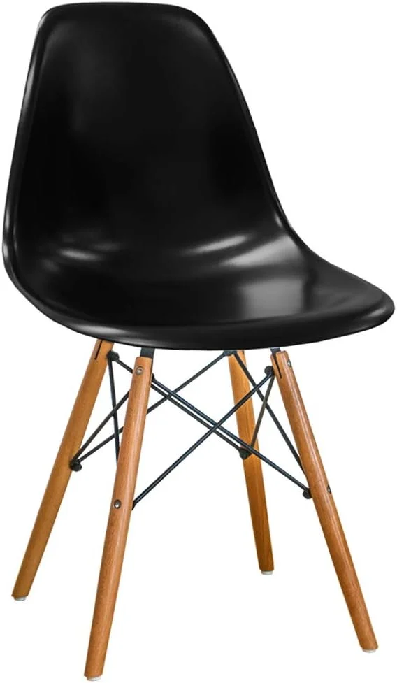 RSJIWOGZ Mid Century Modern Armless Paris Dining Side Chair with Natural Wood Legs for Dining Room Living Room or Kitchen-  ()