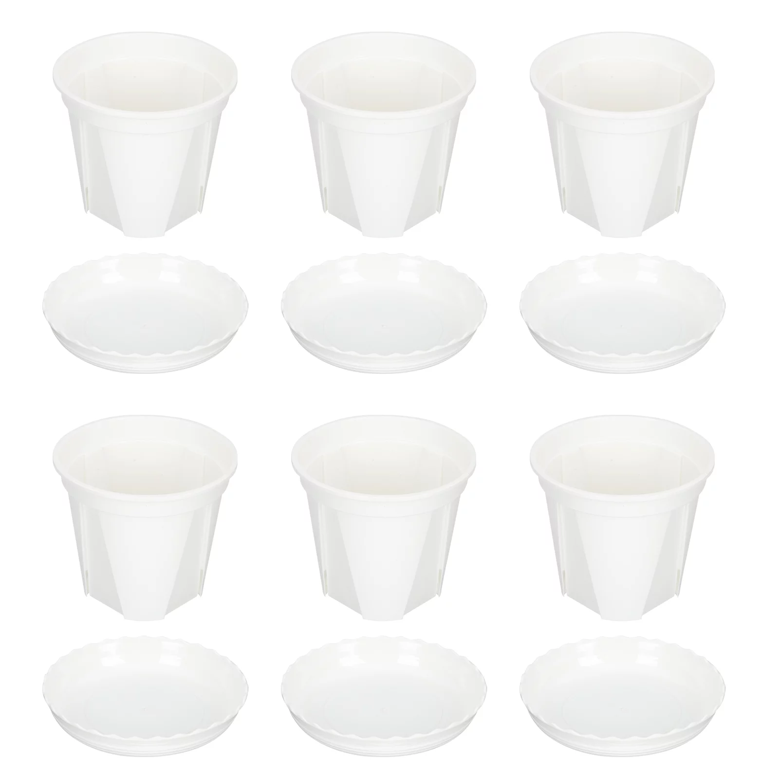 10 Sets White Root Control Pot Succulent Plants Greenery Decor Planter Pots Plastic Flowers Flowerpot Desk Pp