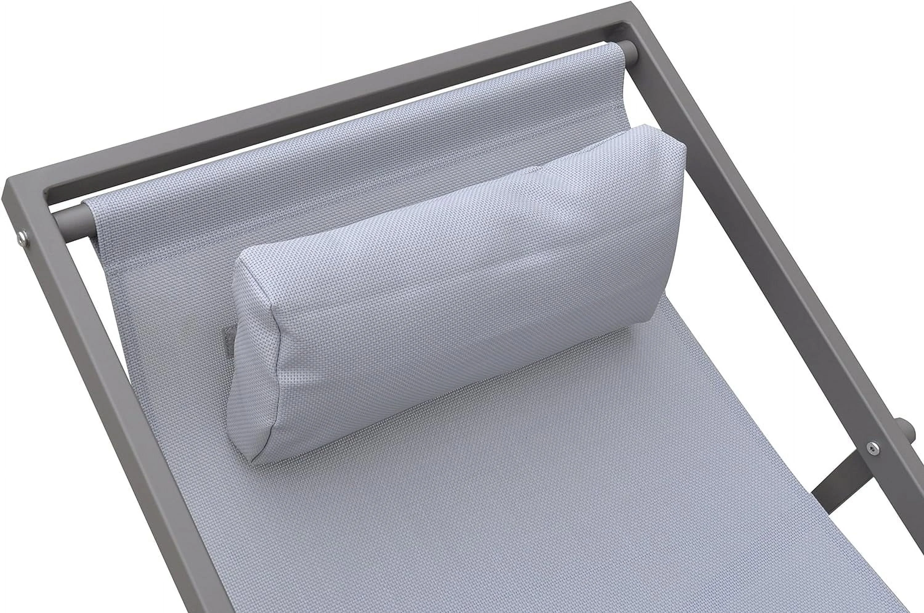 Patio Aluminum Deck Chair, Grey Powder Coated Finish