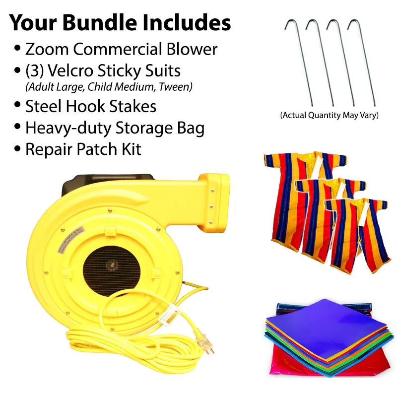 TentandTable Commercial Interactive Inflatable Sticky Wall with Sticky Suits