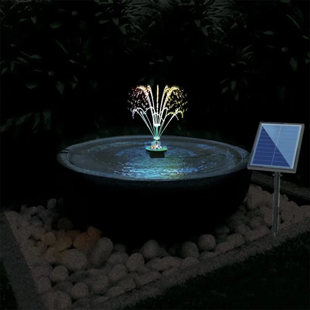 Pump,7w Solar Nozzle Kit Pump Built-in Pump With Clear Nozzle Max 400l/h And Remote Solar Pump With 16ft Cable 17pcs Clear Kit 7w Water Pump 3000mah Battery Remote 17pcs Solar Pond 400l/h Solar