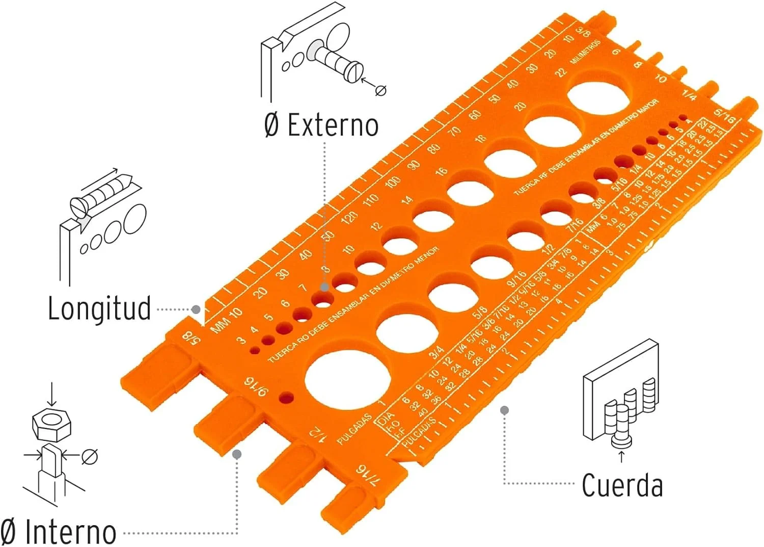 TRUPER REGLA-22 Bolt Size-it Gauge