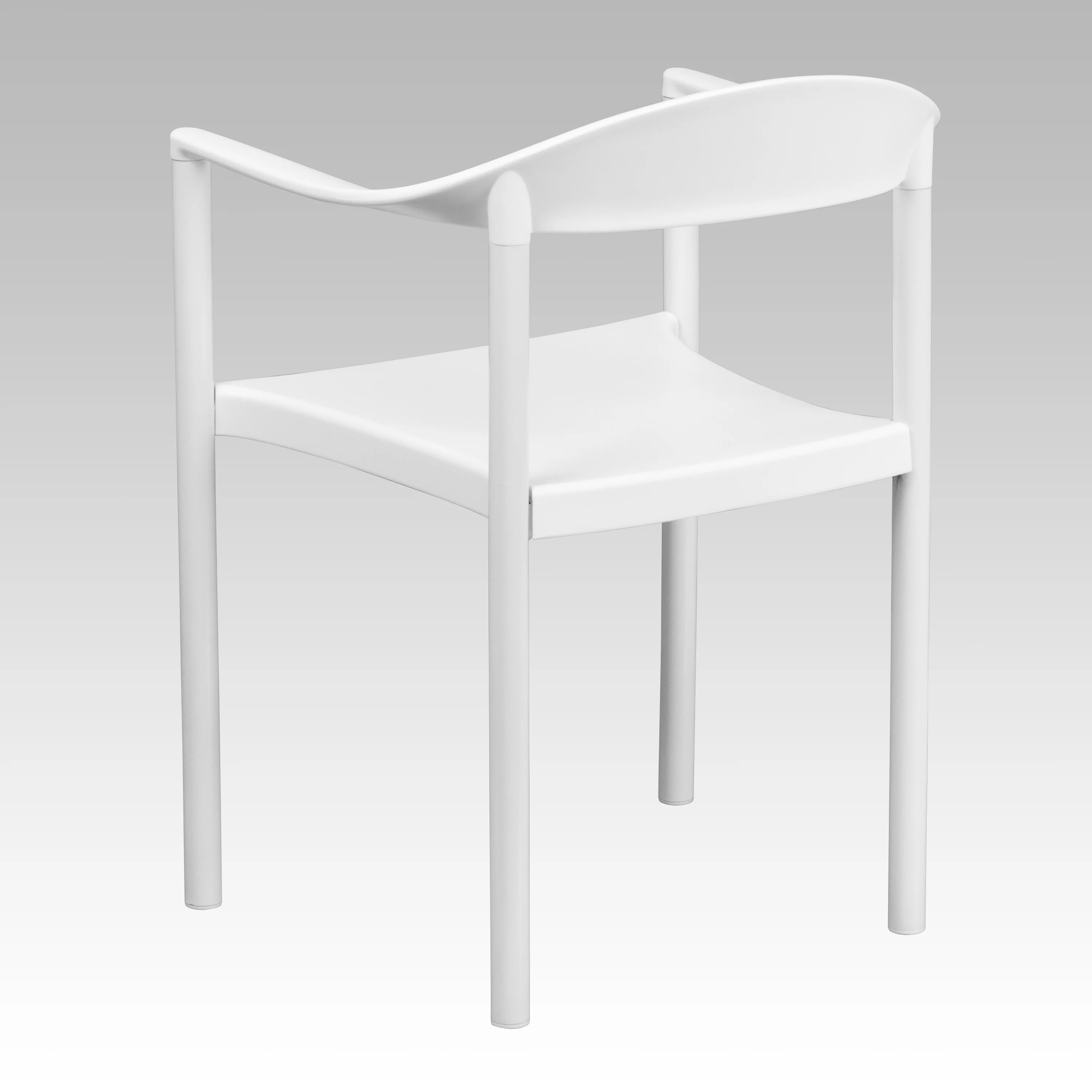 Flash Furniture HERCULES Series 1000 lb. Capacity White Plastic Cafe Stack Chair