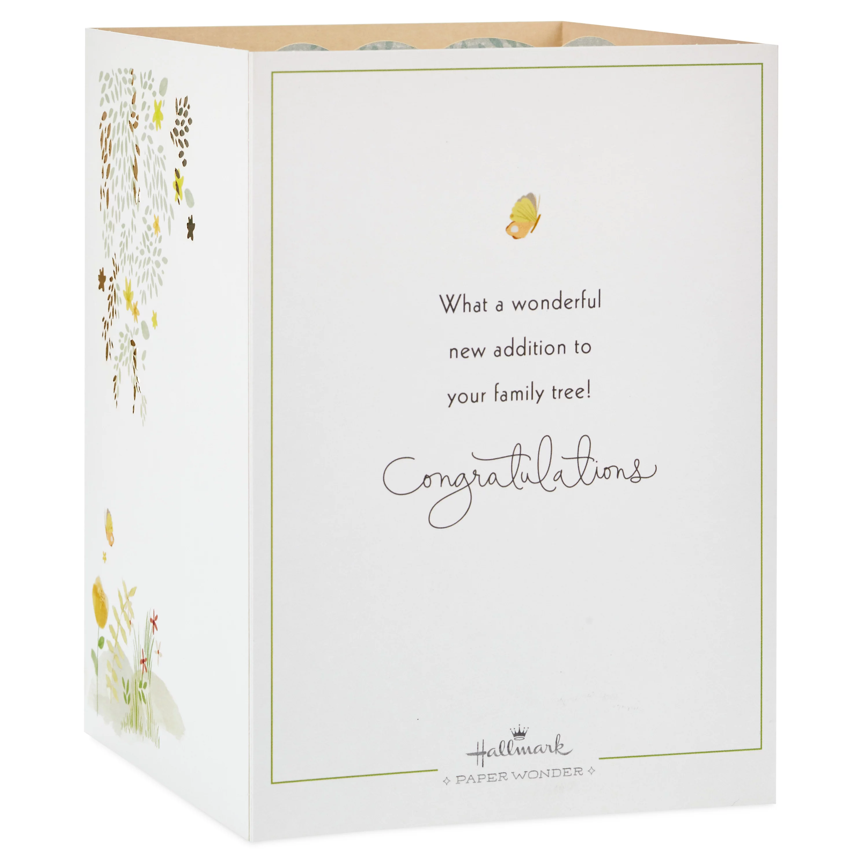 Hallmark Paper Wonder Displayable Pop Up Baby Shower Greeting Card (Family Tree)