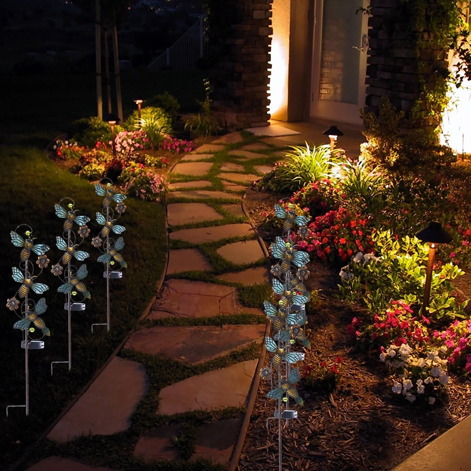 LLQkigsxse Water Sprinkler System Solar Wrought Lights Garden Decorative Cartoon Garden Lights Birthday Gifts For Sister