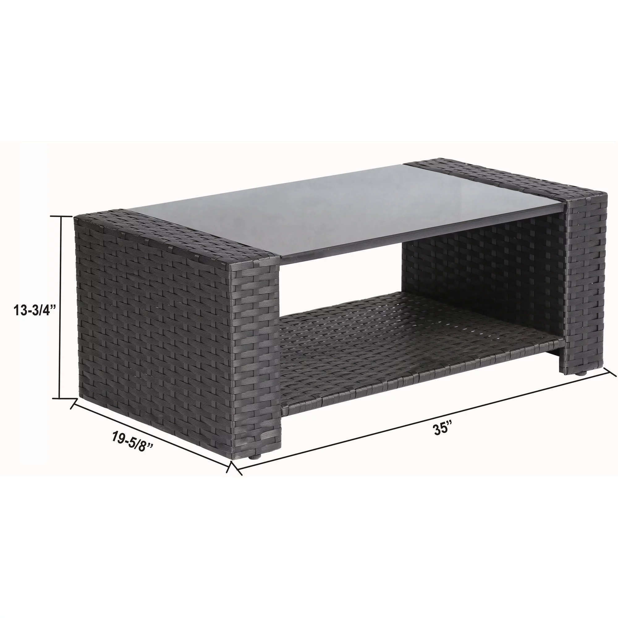 Baner Garden Complete Patio 4 Piece Rattan Wicker Conversation Set