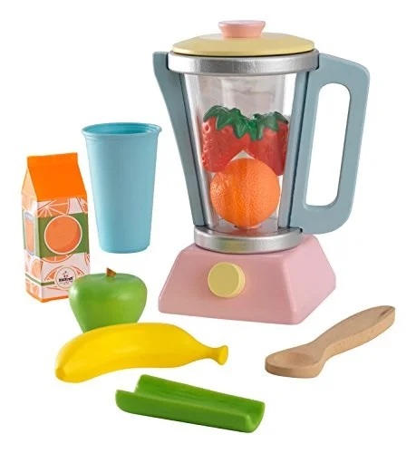 KidKraft Wooden Smoothie Set, 9Piece, Pastel Colors, Children's Pretend Food Toy