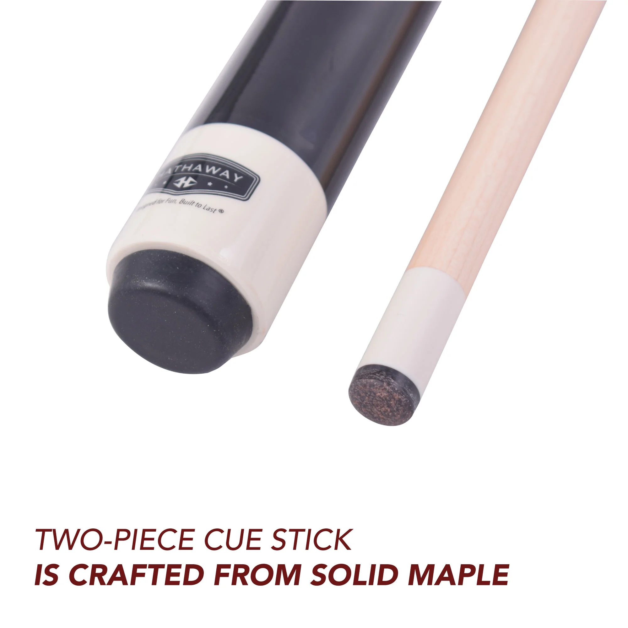 Hathaway Conquest 58 In. Maple Cue and 30.5-in L x 3-in diameter Case Set, Black