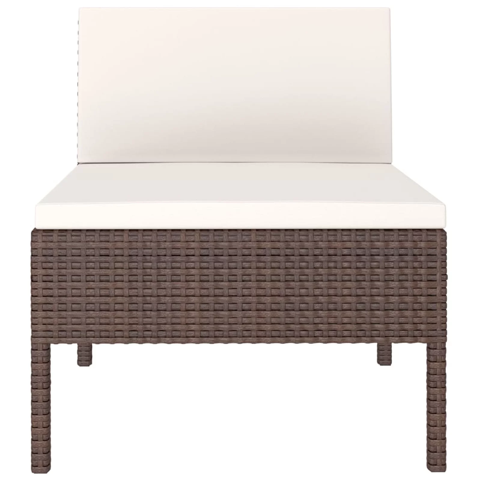 Walmeck Patio Chairs 3 pcs with Cushions Poly Rattan Brown