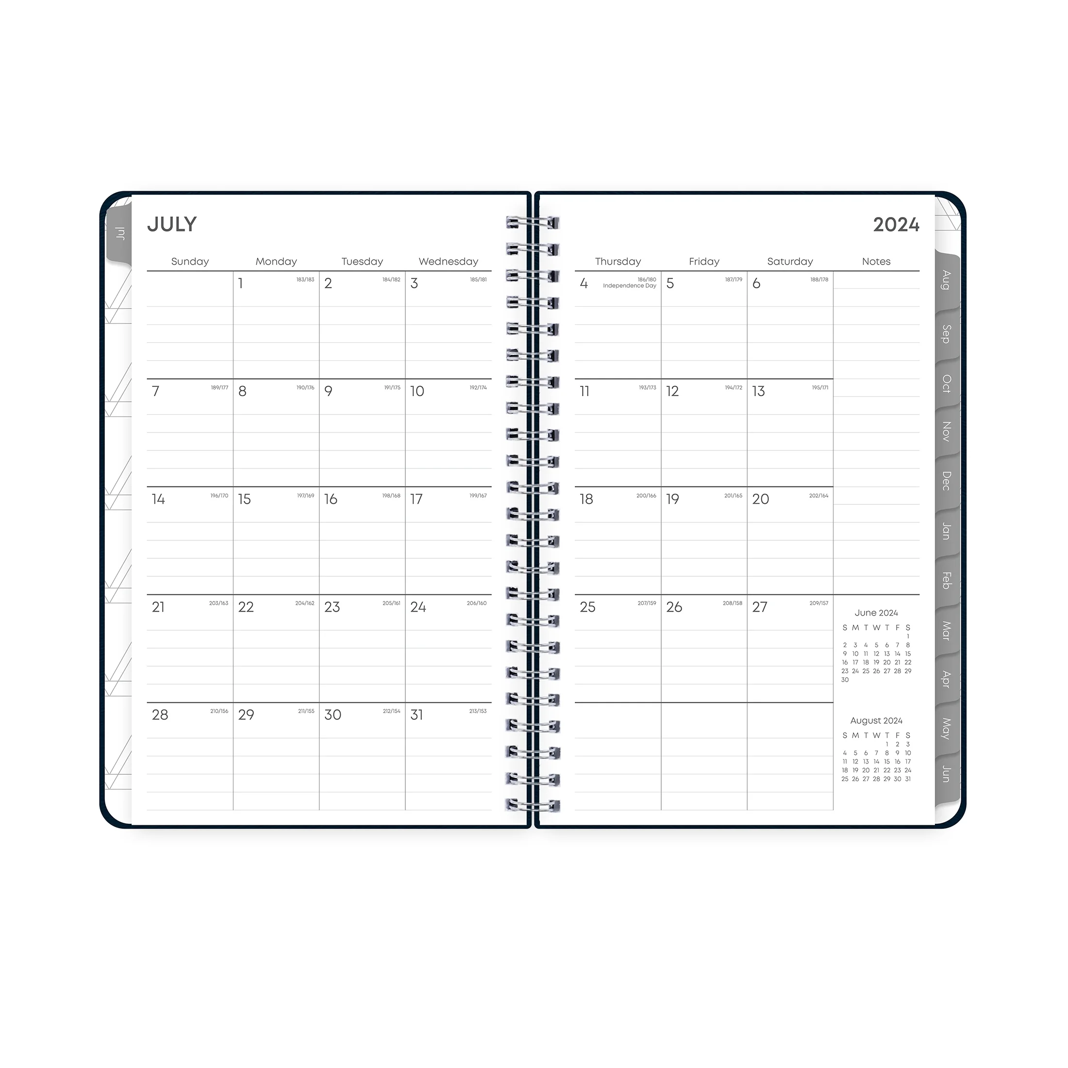2024-25 Weekly Monthly Planner, 5x8, by Blue Sky, Navy