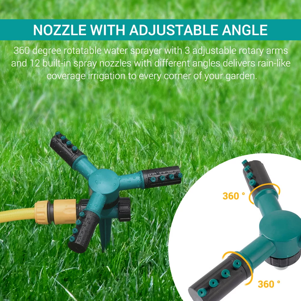 Lawn Sprinkler,Sprinkler With Rotary Sprinkler Tool With Sprayer And Lawn Nozzle Auatic Rotary Wate Adben Buzhi Rookin Qisuo