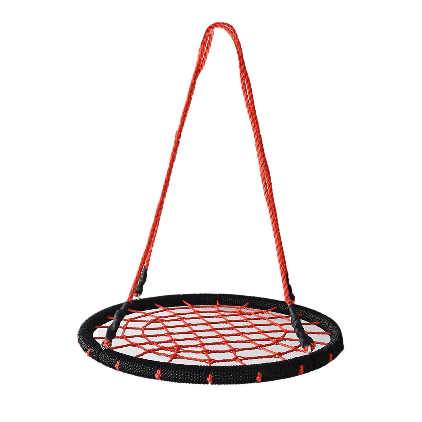 Climbing Rope Round Swing Seat for Bedroom Balcony Yard Red