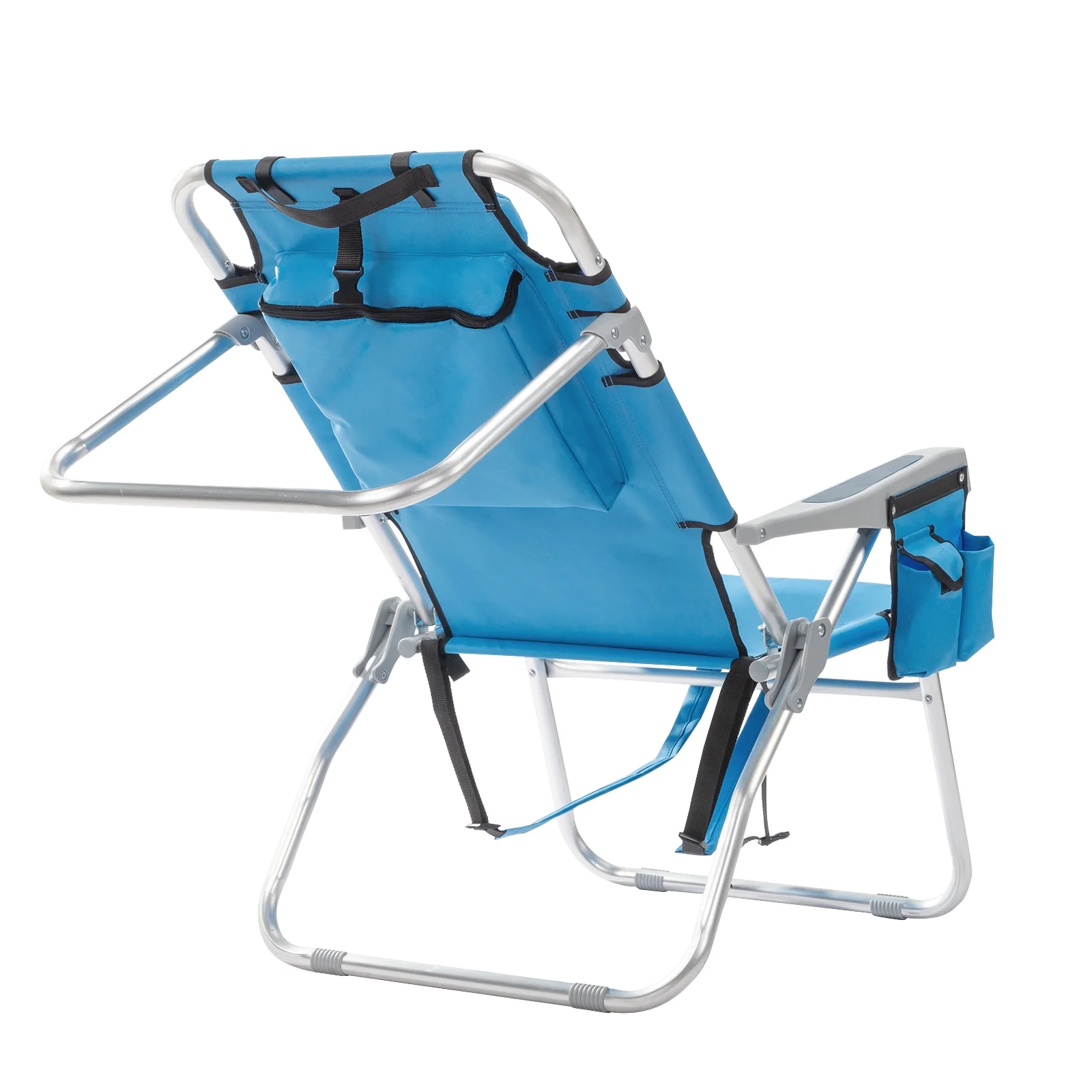Beach Chair Blue 63*70*99cm Heightened Oxford Cloth Aluminum Tube, Holds 100kg