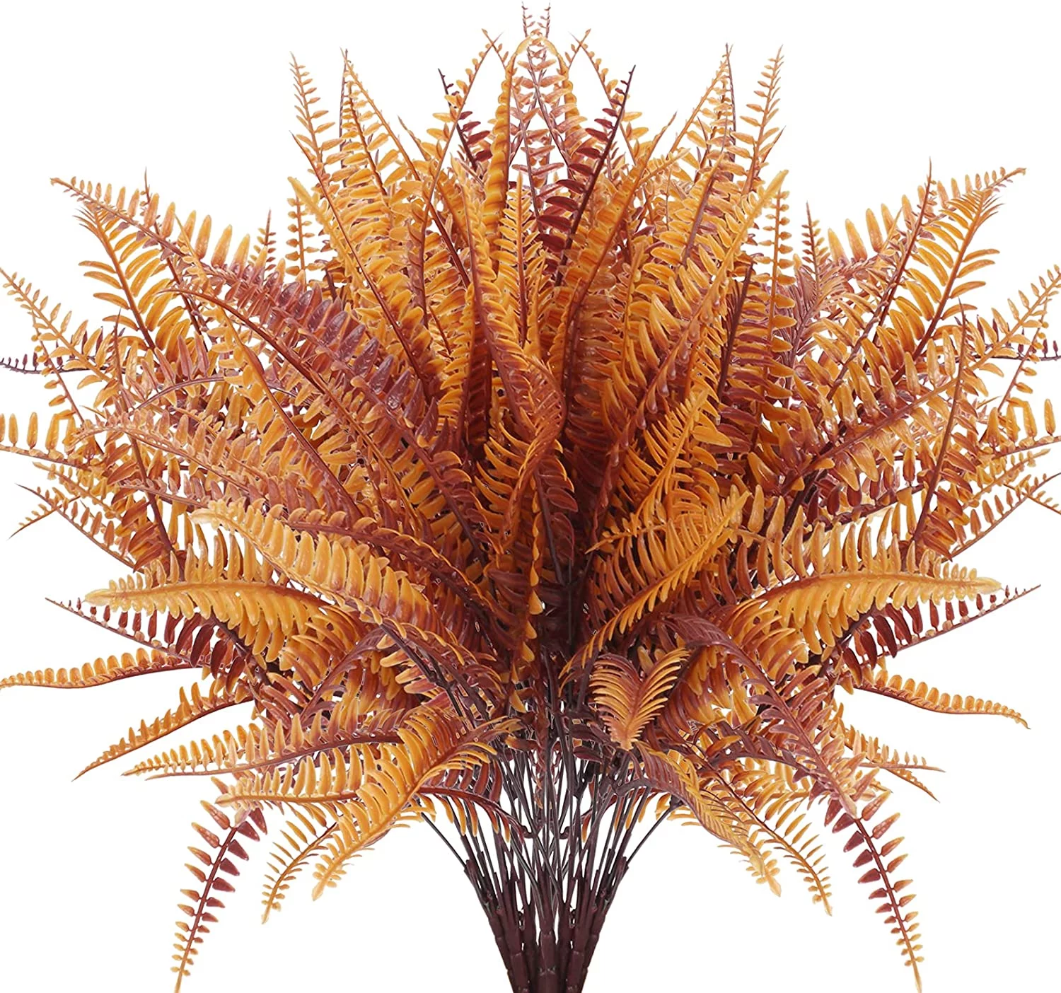 6/12pcs Boston Fern Artificial Plants Shrubs UV Resistant Fake Plants Persian Grass for Home Outdoor Indoor Thanksgiving Autumn Harvest Vase Decoration