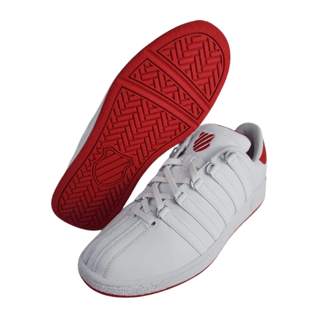 K-Swiss Classics VN 03343150 Men Sneakers Leather Athletic White Red SZ 10.5