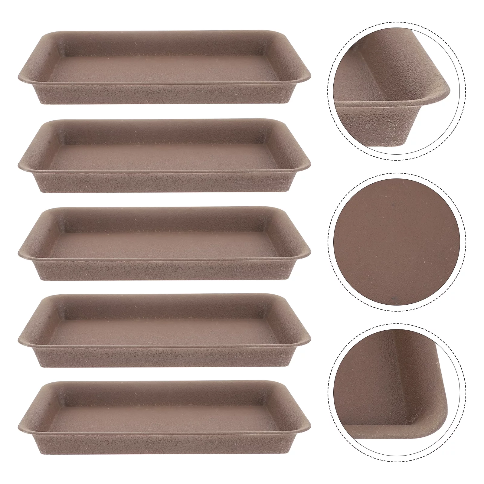 10Pcs Plastic Flowerpot Trays Rectangular Gardening Pot Trays Flowerpot Plates