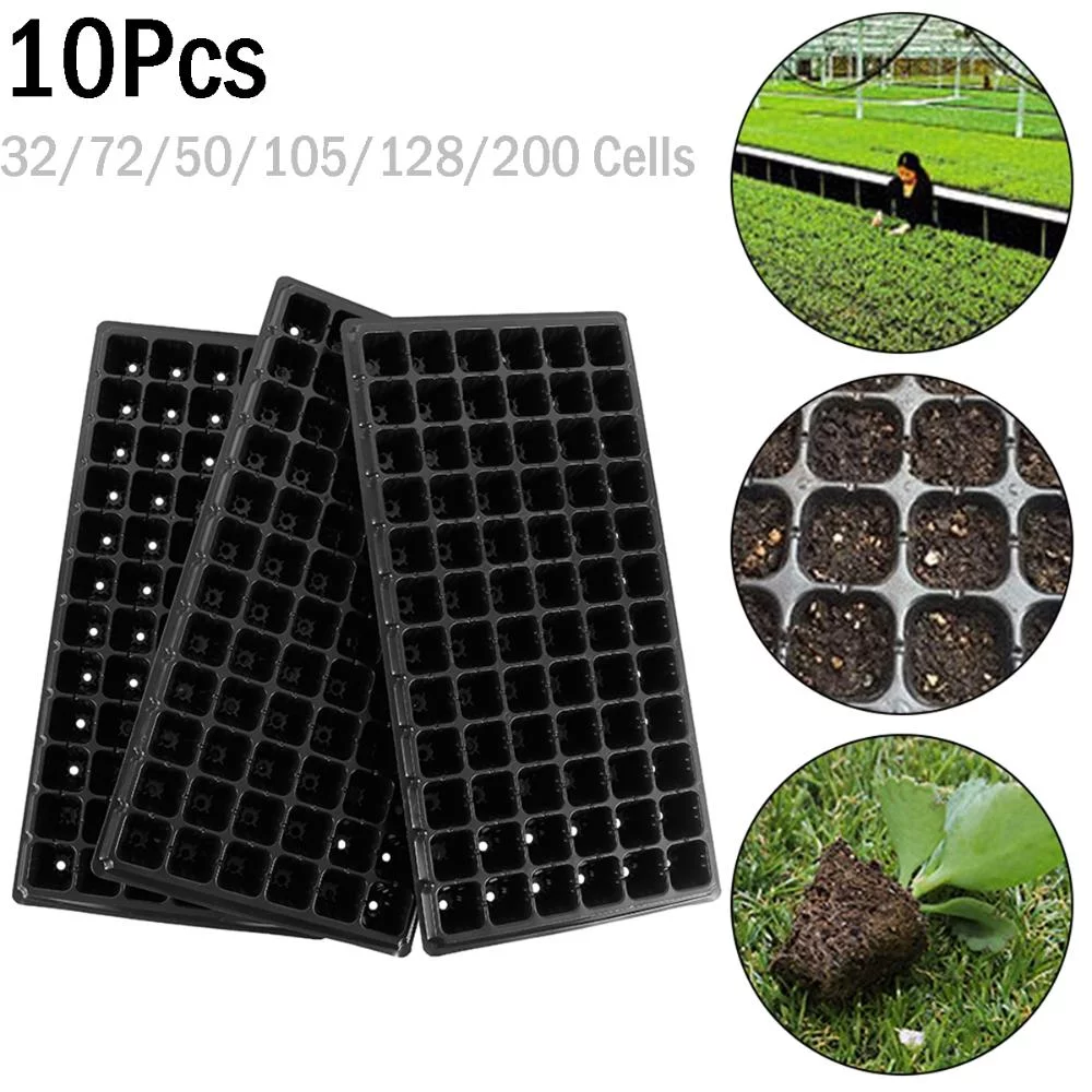 Garden Germination 10Pcs Succulent Bonsai Plastic Seedling Tray Nursery Tray Seed Grow Box Flower Pot 32 CELLS