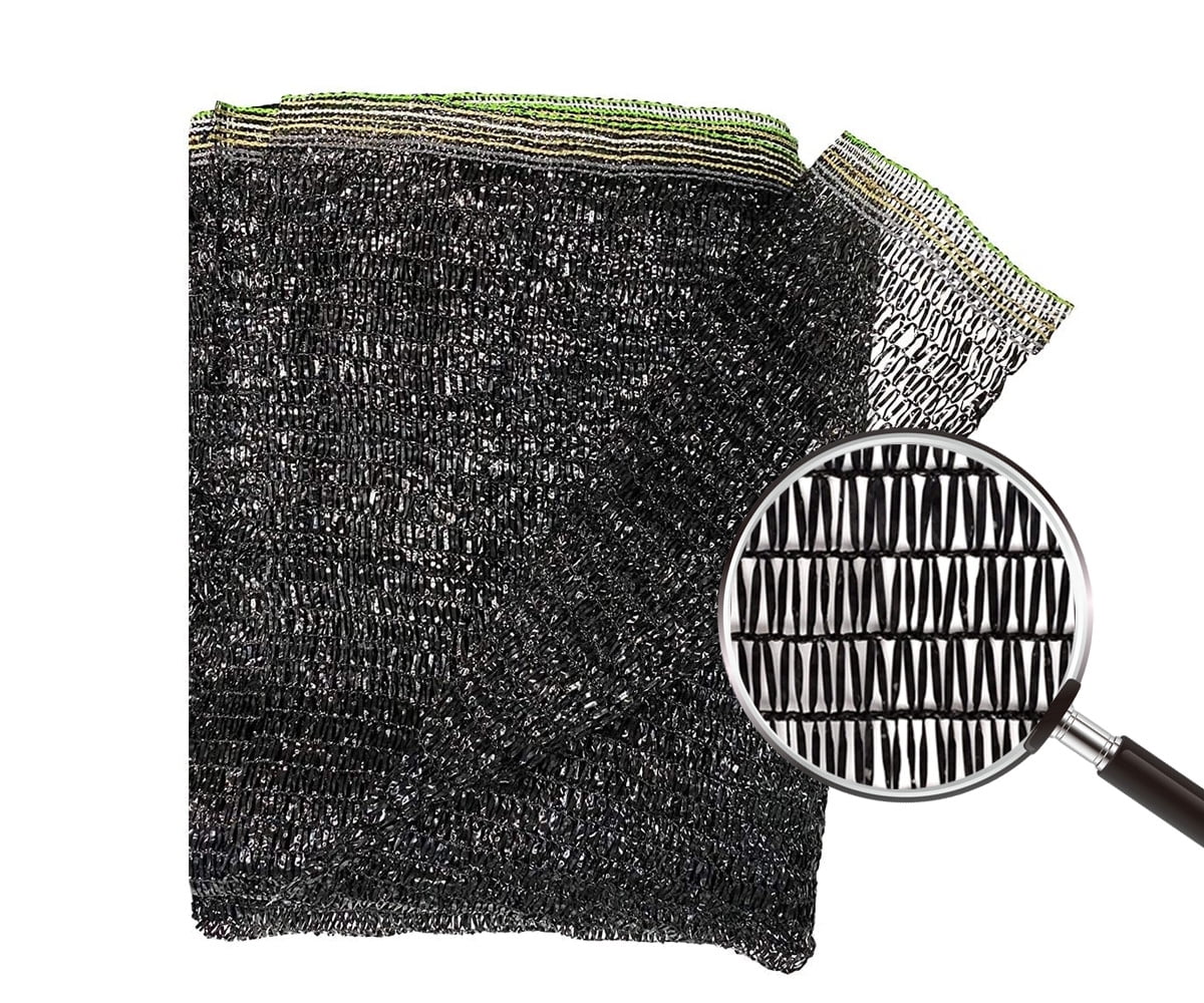 SUNNY GUARD 55% Sunblock Shade Cloth 6.5/10/12/16.5/20 FT Sun Cover Mesh UV Resistant Net for Plant Garden Greenhouse, 6.5'x10' Black