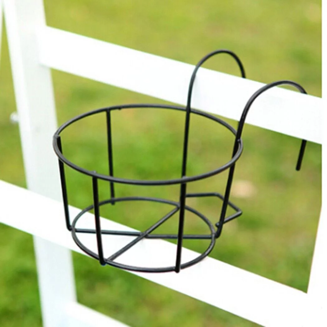Garden Plant Pot Iron Rack,Planter Balcony Flower Hanging Holder,Metal Basket