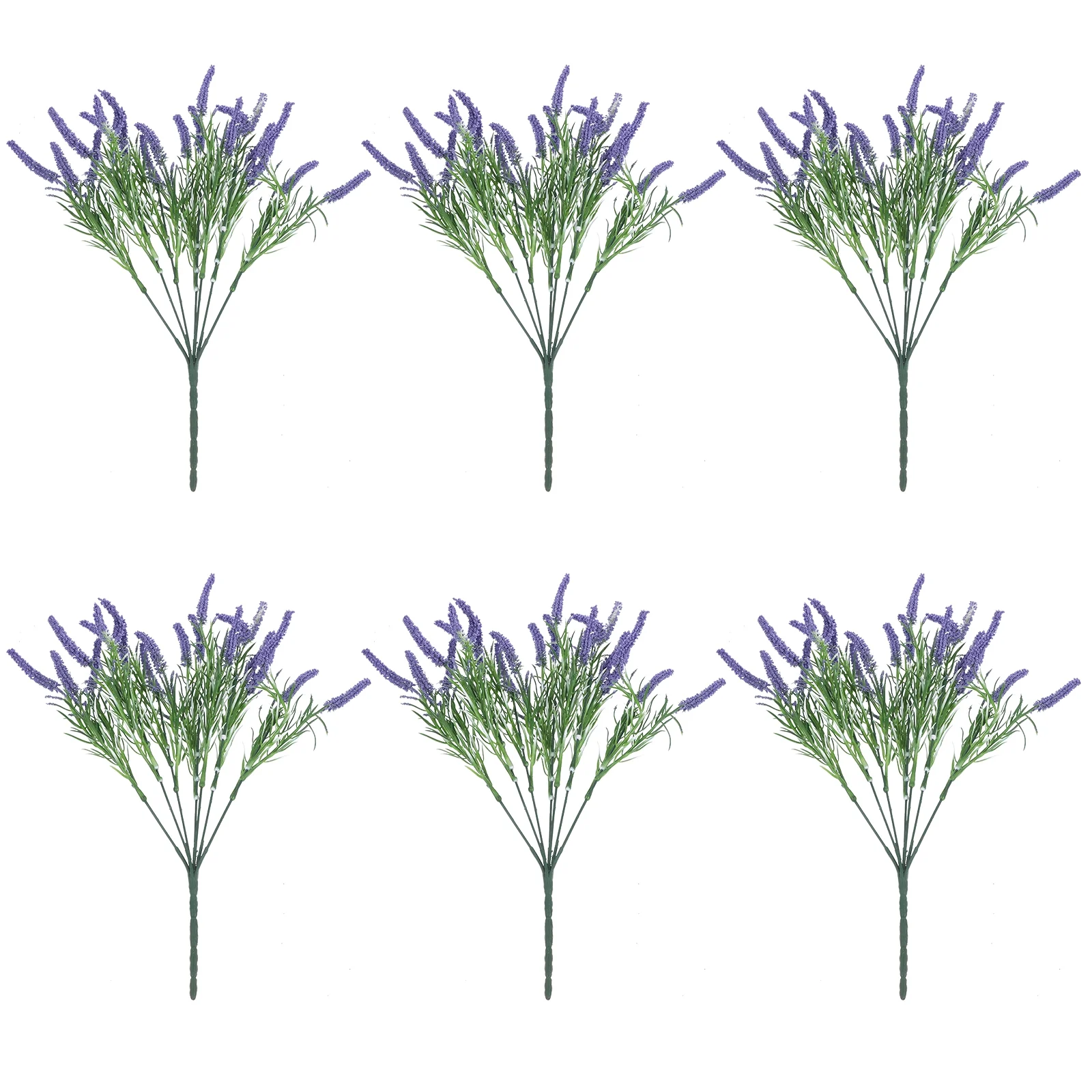 Gongxipen 6Pcs Artificial Lavender Flowers Plastic Faux Flowers Plants Bouquets Fake Greenery Flowers