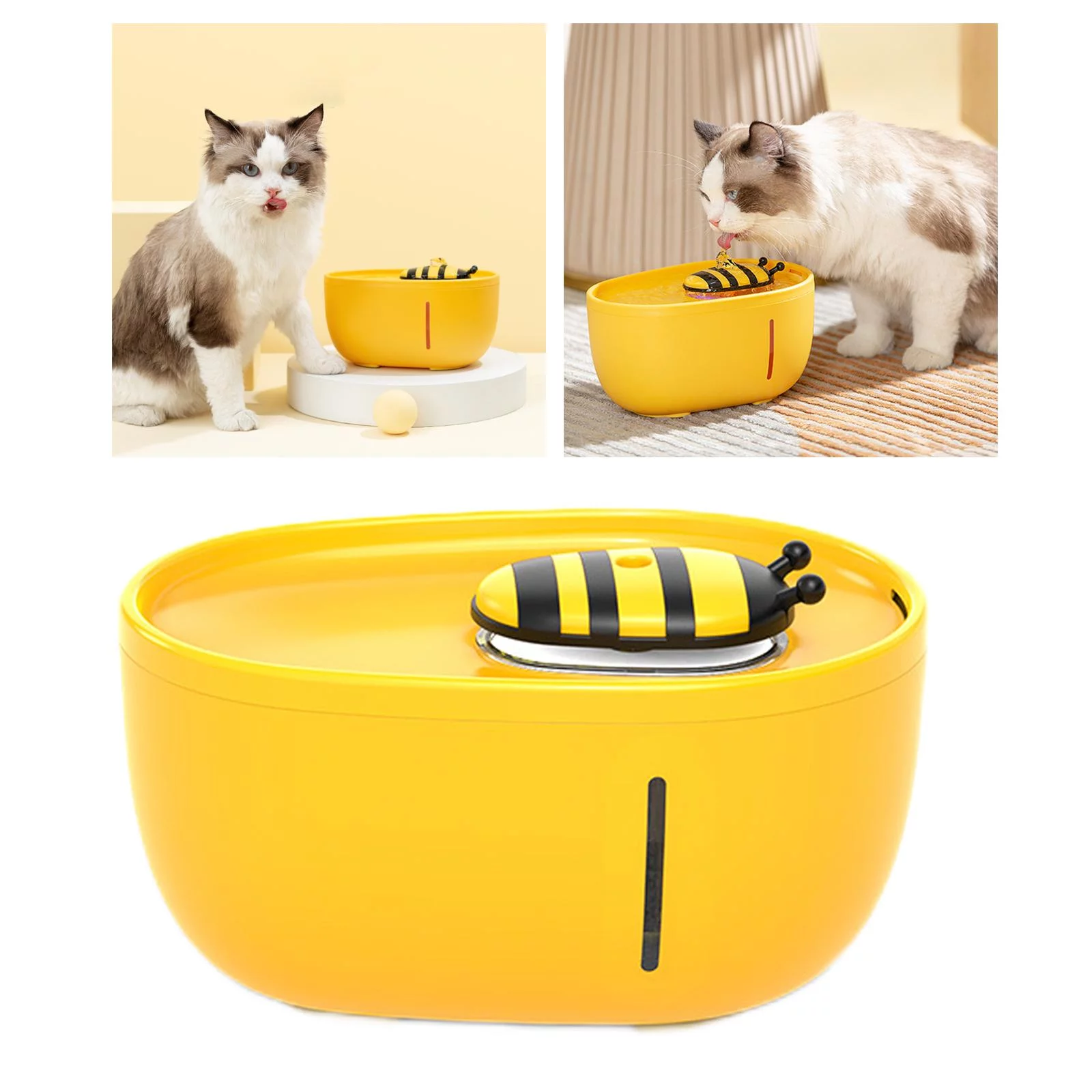 Automatic Cat Water Fountain Dispenser Visible Water Level Drink Water Bowl