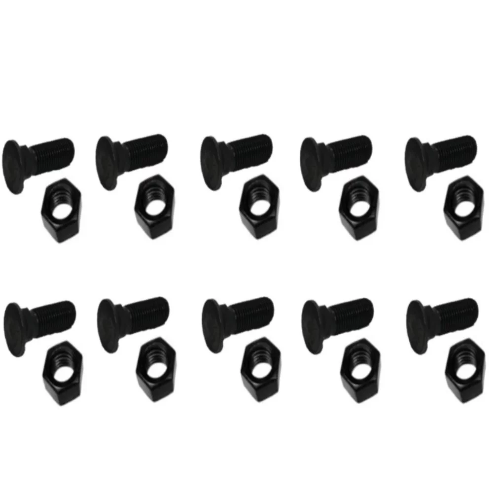 RAParts (10) Plow Bolt & Nut for Blades Cutting Edges 5/8-11x2 1/4 Grade 8 PM06705