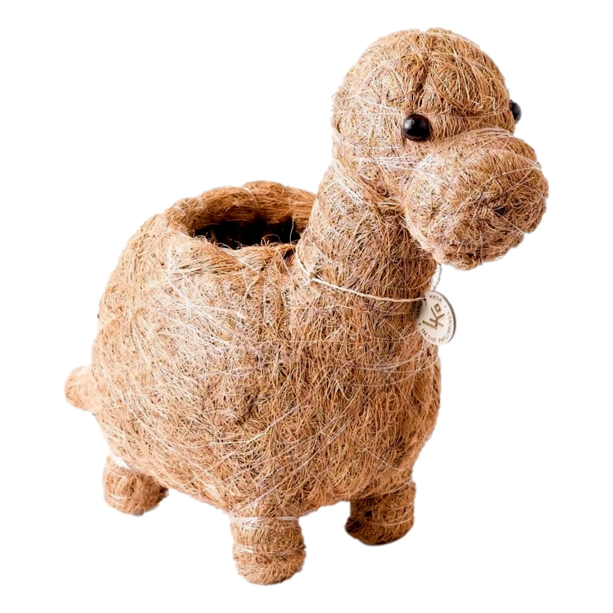 Brontosaurus Dinosaur Planter - Coco Coir Flower Pot 12 Inch Lightweight Durable Coconut Fiber
