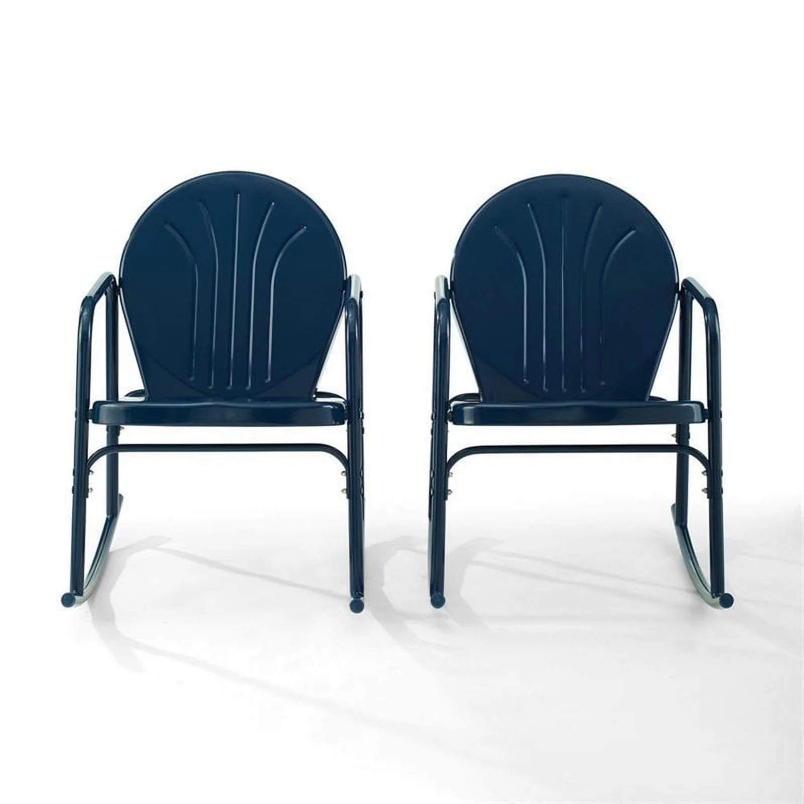Afuera Living Steel Metal Rocking Chair in Navy Gloss (Set of 2)
