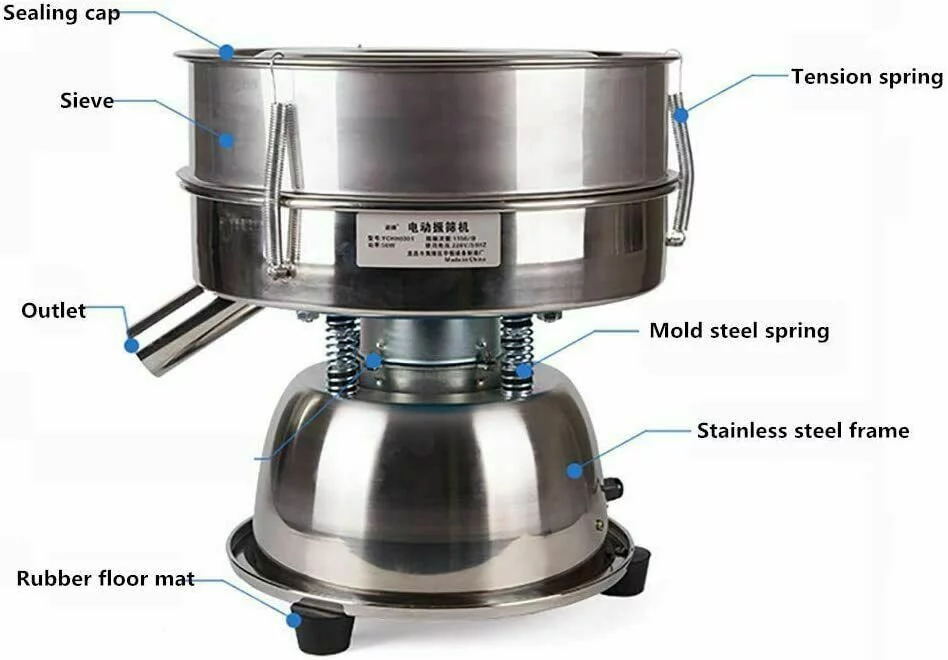 SHANNA Automatic Sieve Shaker 110V Electric Screening Vibrating Machine with 30 Mesh Flour Sifter