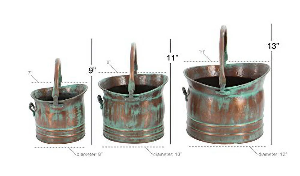 Rustic Metal Round Planter, Set Of 3 13