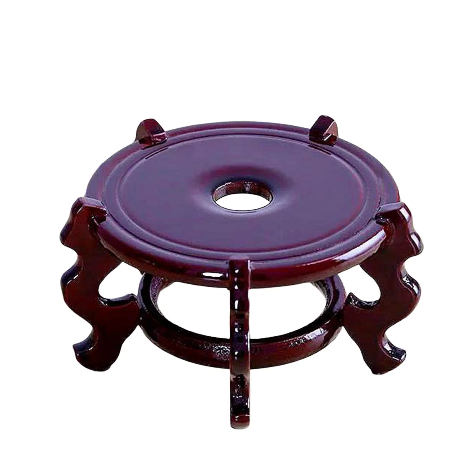 Wooden Flower Pot Display Stand Decorative Base Teapot Ornament Planter Bracket Shelf Oriental Fishbowl Bracket for Yard, Outdoor, Indoor M