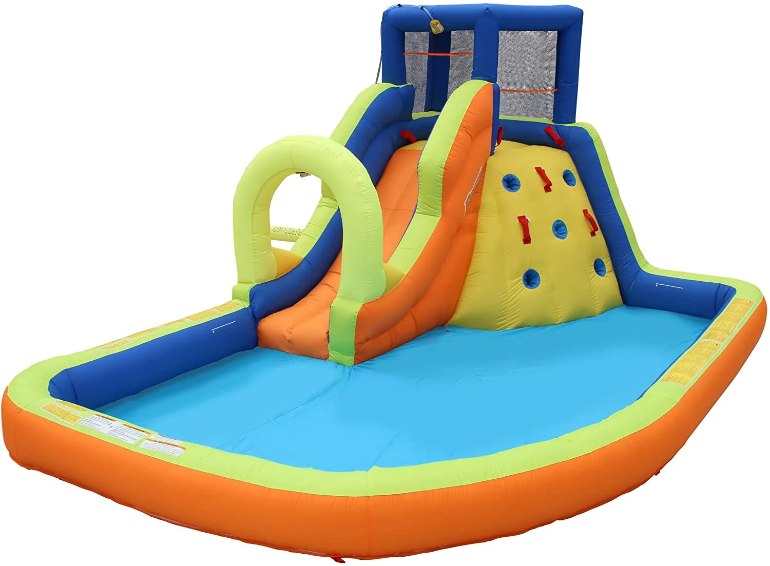 OUWI Splash Summit Inflatable Water Park Play Center - Includes Water Slide & Climbing Wall - Outdoor Summer Fun for Kids & Families
