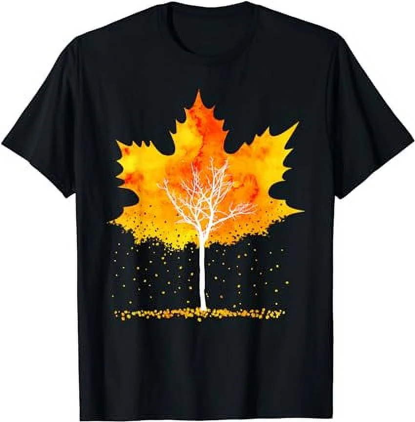 Maple Leaf Autumn Tree Orange Fall Leaves Season T-Shirt