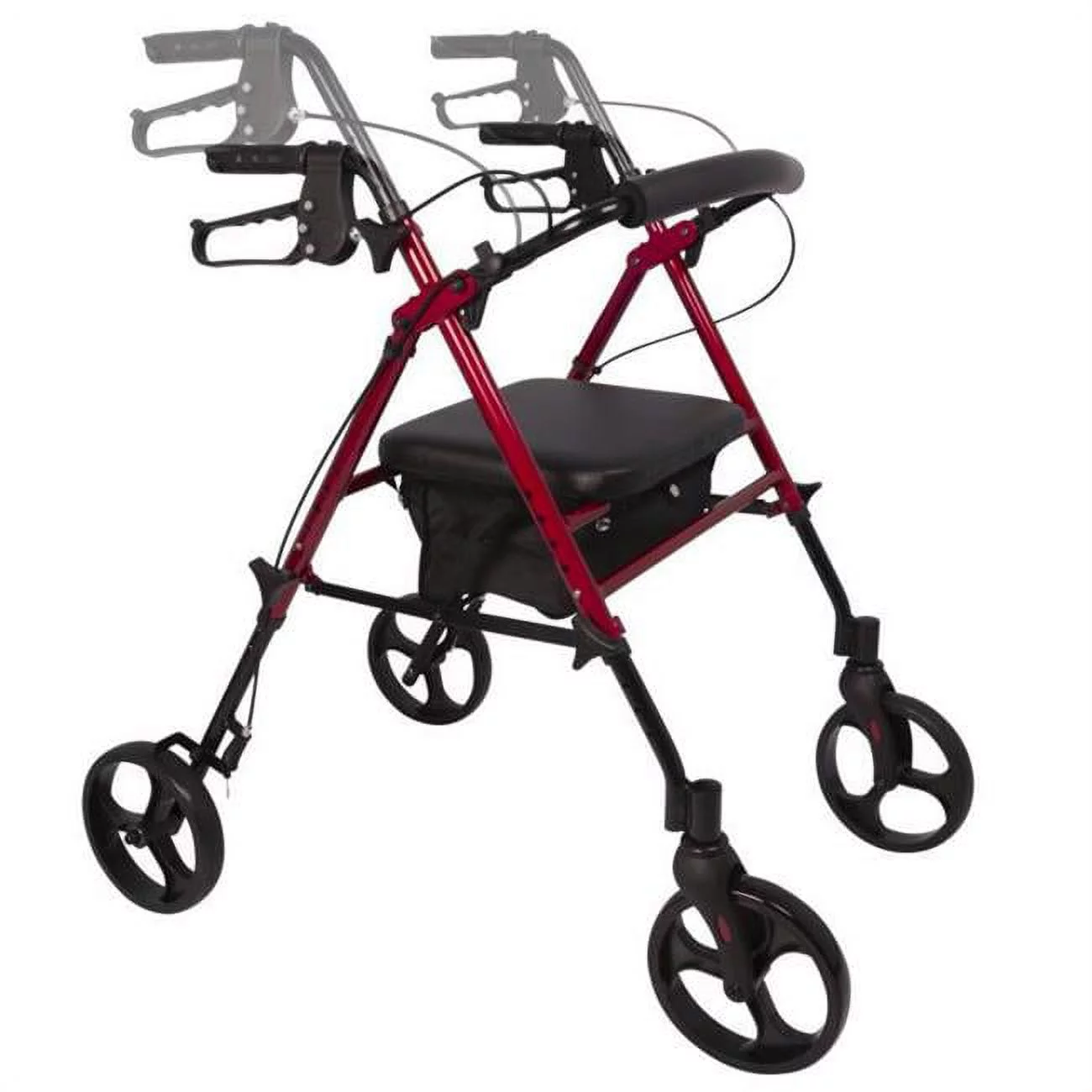 Aluminum Rollator Walker | Folding, Stable with 8&rdquo; Sport Wheels | Fully Assembled