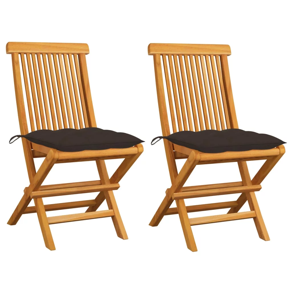 Irfora Patio Chairs with Taupe Cushions 2 pcs Solid Teak Wood