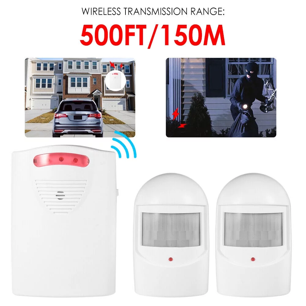 Wireless PIR Motion Sensor System Driveway Garage Alarm Alert Security Indoor US