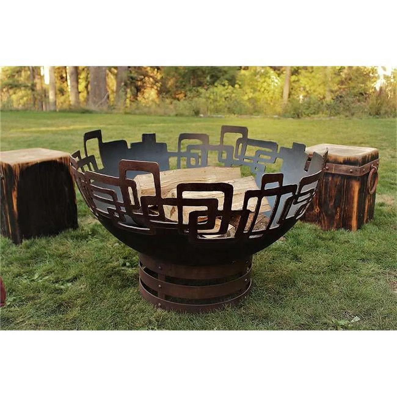 Prevailing Links Natural Gas Match Lit Fire Pit