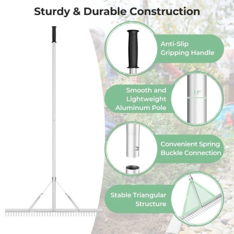 Premium Landscape Rake with Long Handle - Transform Gardening