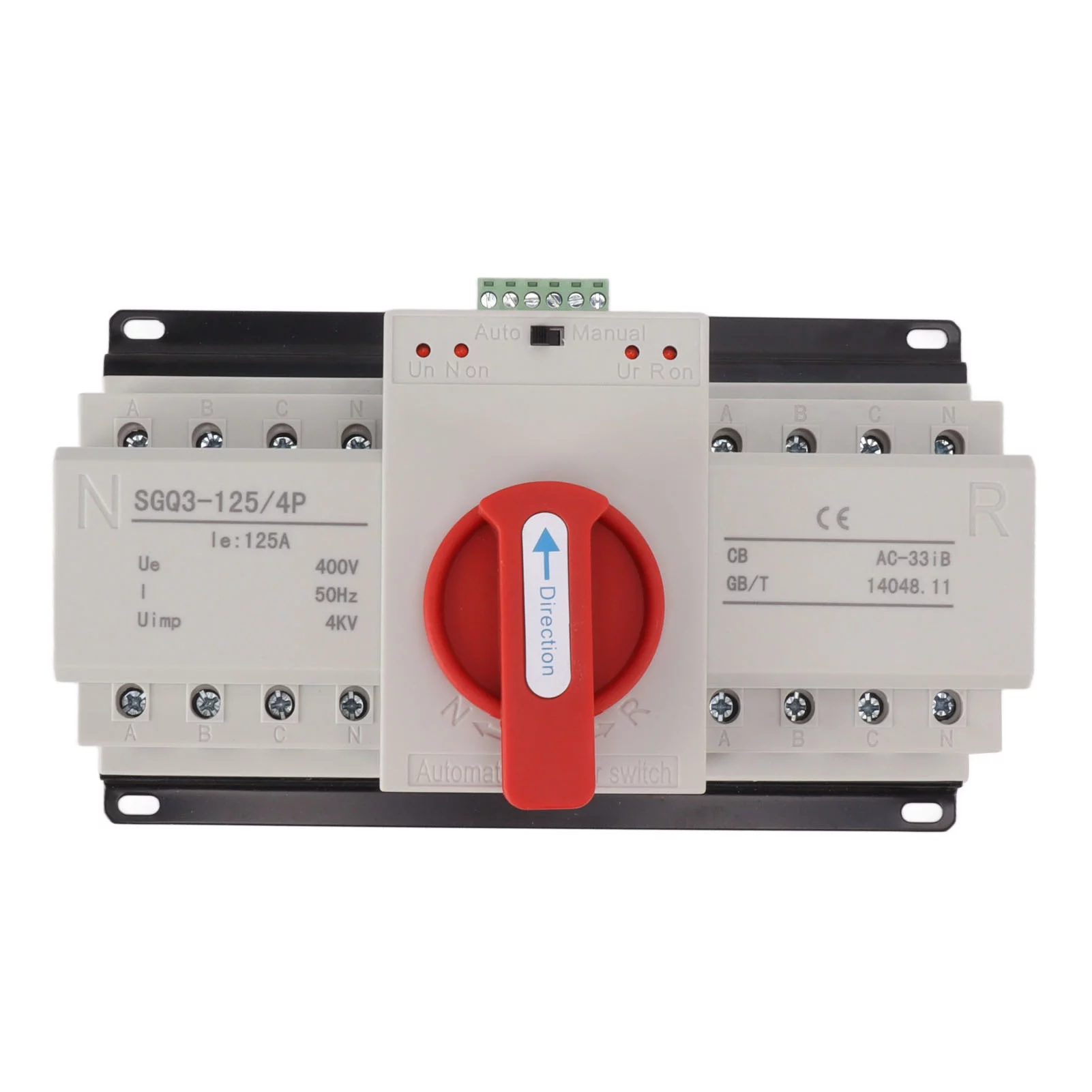 Transfer Switch, Dual Power Automatic Transfer Switch Auto Manual Mode Transfer Switch for Home Building 400V 125A CB Class, Multi Protection