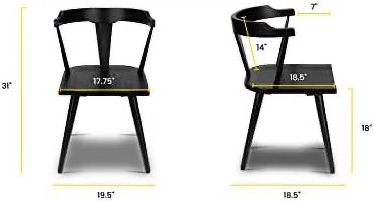 QUGDXVBN POLY & BARK Enzo Dining Chair Oak  Black