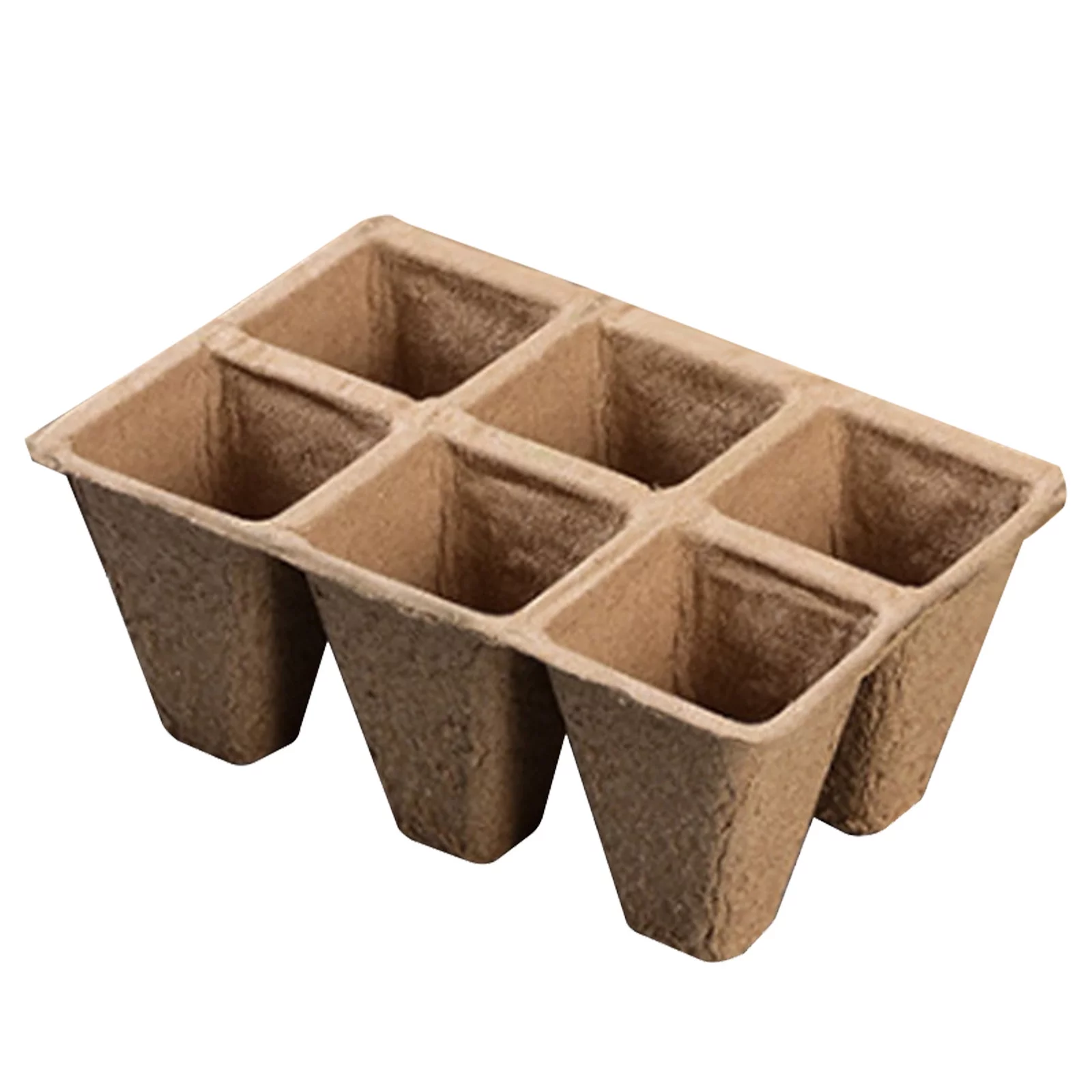 Dengmore Degradable Peat Pots Seed Starter Trays Seedling Pots Germination Trays 6 Cells for Home